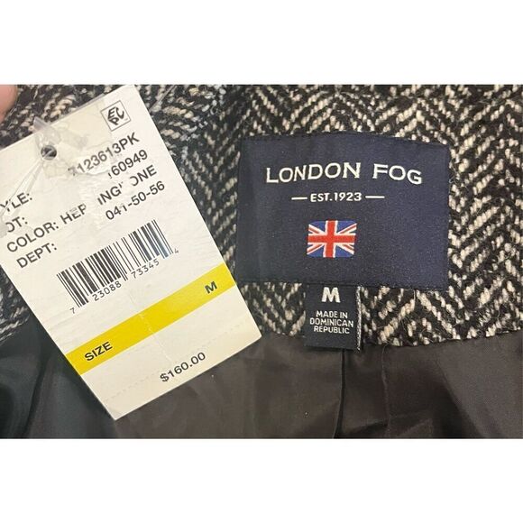 London Fog Short Promo Wool Peacoat with Scarf - Picture 4 of 4